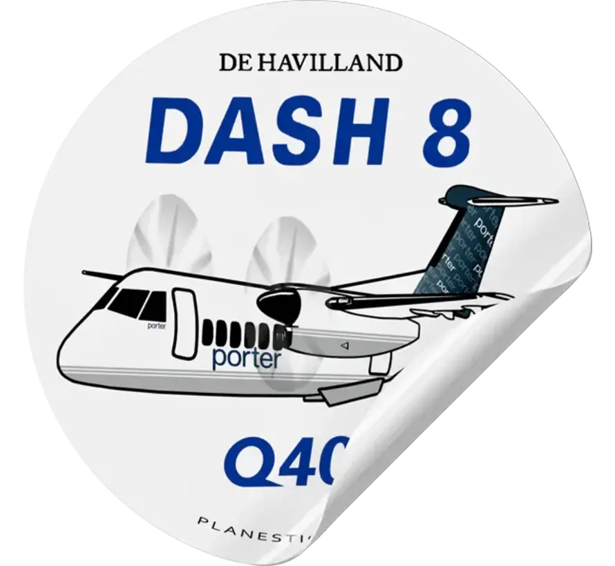 Sticker Porter Dash 8 Q400 Round