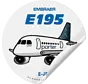 Sticker Porter Embraer 195 Round
