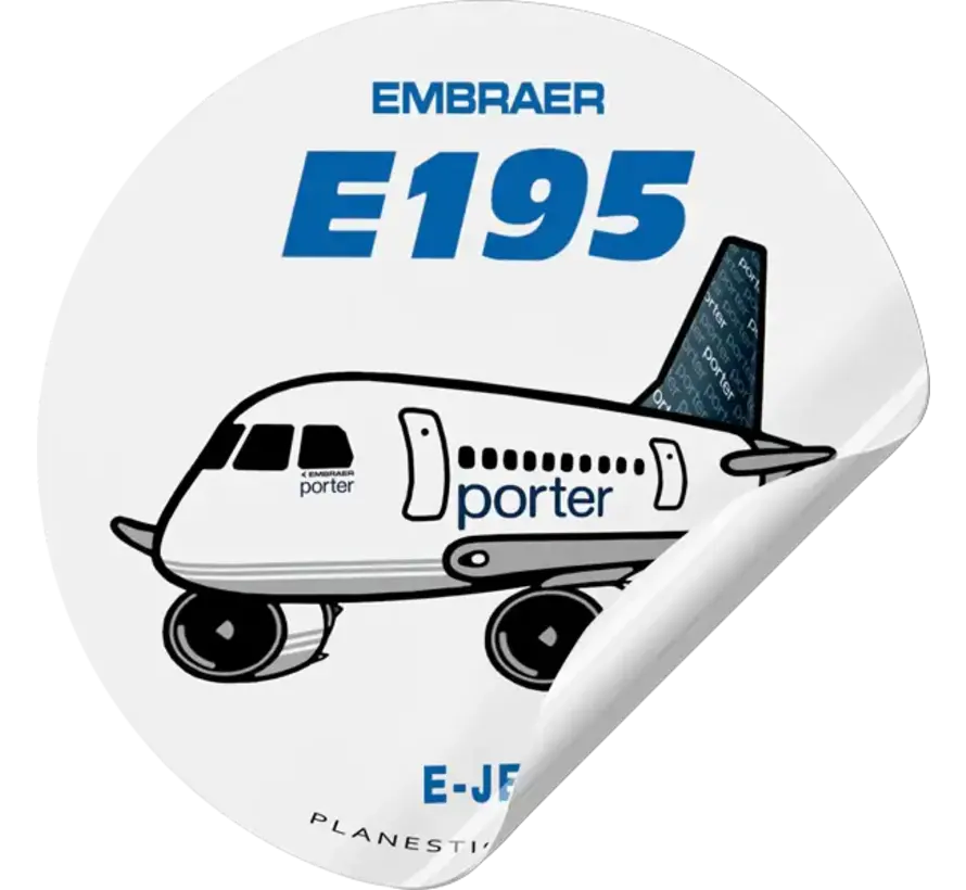 Sticker Porter Embraer 195 Round