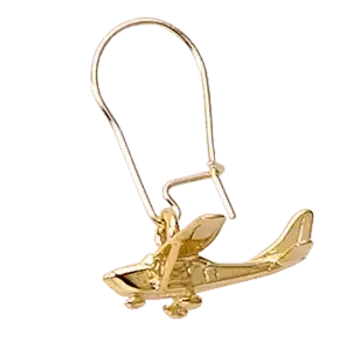 Johnson's Earrings Cessna C172 Gold