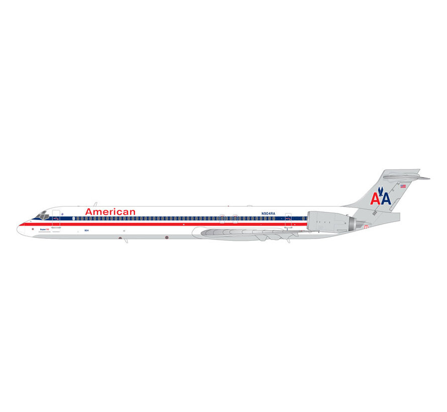 MD-90 American Airlines AA white hybrid livery N904RA 1:200