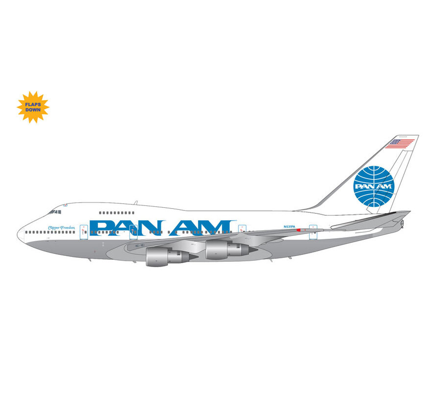 B747SP Pan Am  billboard titles N531PA 1:200 flaps down