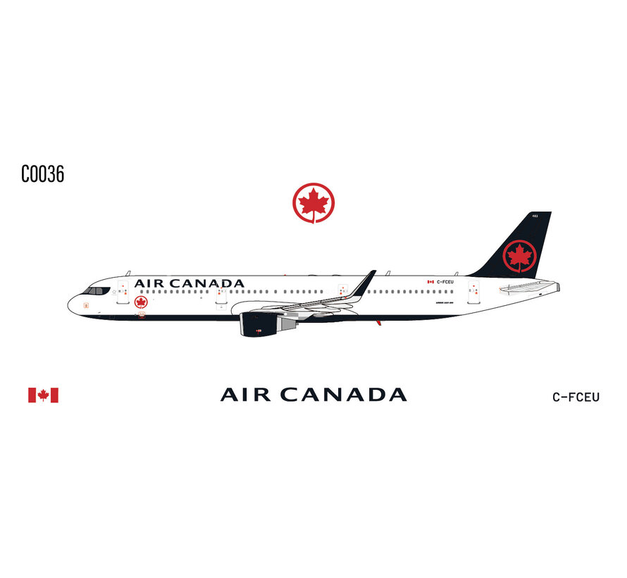 A321S Air Canada 2017 red black new livery C-FCEU 1:400 sharklets  +New Arrival+