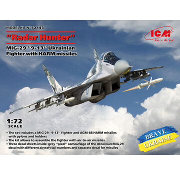 ICM Model Kits MiG-29 '9-13' Ukrainian Fighter with HARM missiles 'Radar Hunter' 1:72