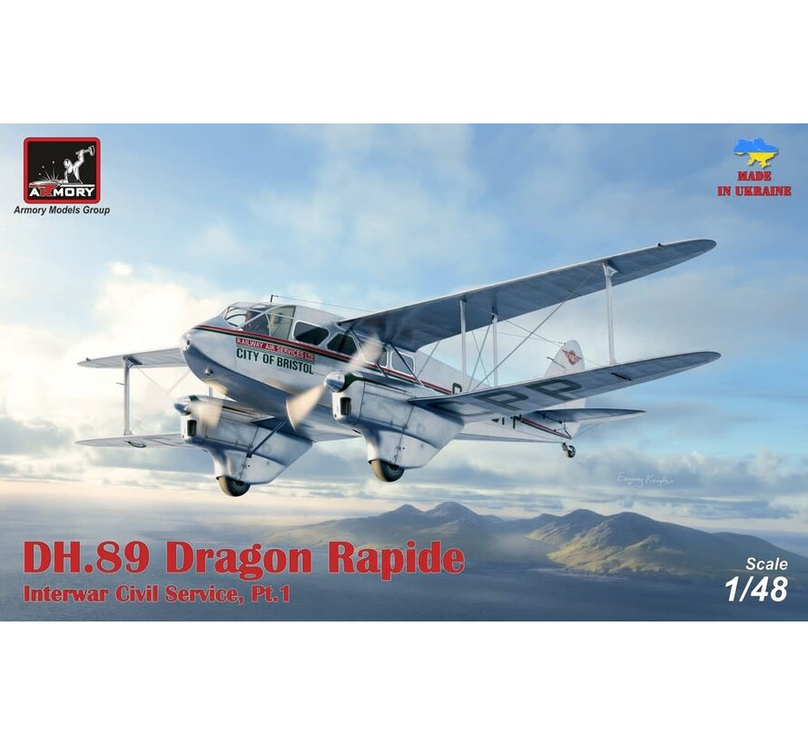 ARMORY DH.89A Dragon Rapide Railway Air Services 1:48