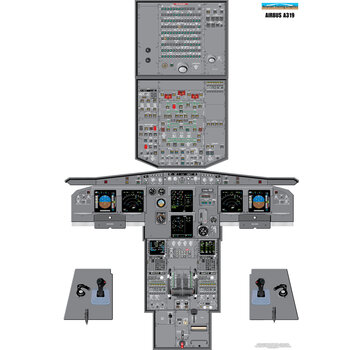 Aviation Training Graphics Cockpit Training Poster A319 / A320 / A321 24" x 34" - Laminated