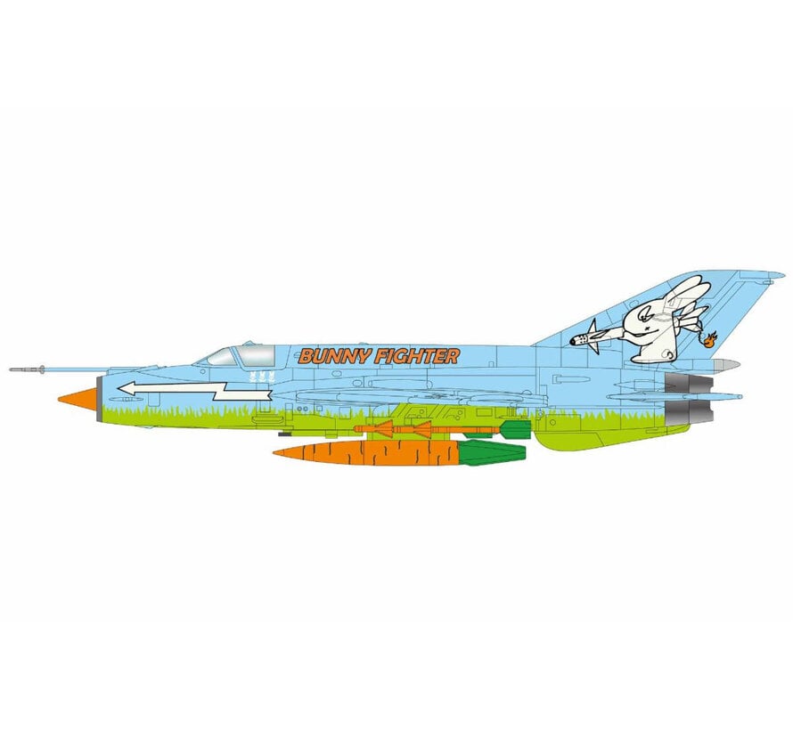MIG-21BFC Bunny Fighter 1st Squadron Carrot Flight Lt. C. Bunnyfield Central Africa 2011 1:72 +pre-order+