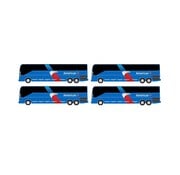 3D Design Deck Airport Bus Set American Airlines Prevost Bus 4-Pack 1:400  +New Arrival+