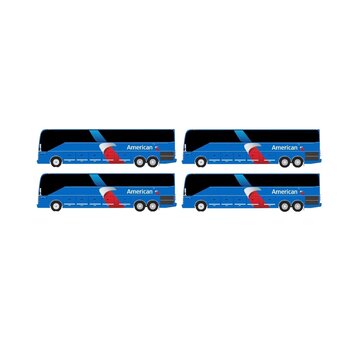 3D Design Deck Airport Bus Set American Airlines Prevost Bus 4-Pack 1:400  +New Arrival+