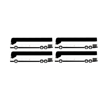 3D Design Deck Airport Bus Set Generic White Prevost Bus 4-Pack 1:400  +pre-order+