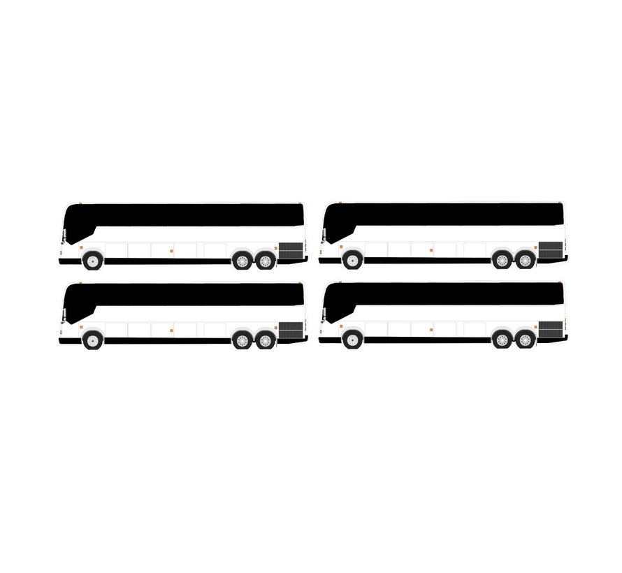 Airport Bus Set Generic White Prevost Bus 4-Pack 1:400  +pre-order+