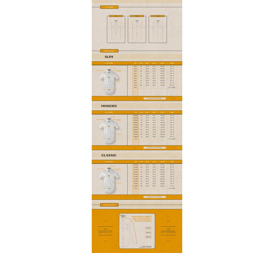 Men's Modern Cut (Tapered) Short Sleeve Gold Label