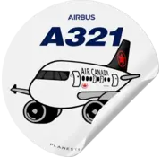 Plane Sticker Sticker Air Canada A321 Round