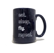 Mug  Eat, Sleep, Fly, Repeat Navy 15oz