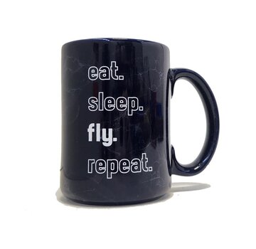 Mug  Eat, Sleep, Fly, Repeat Navy 15oz