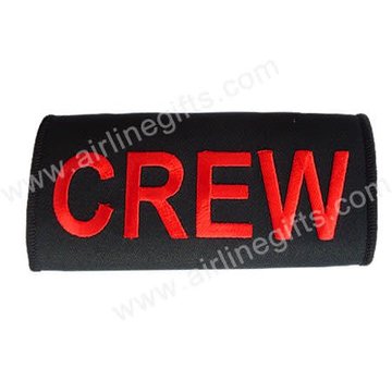 Luggage Handle Wrap CREW Red On Black