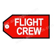 Luggage Tag Flight Crew White/Blk On Red