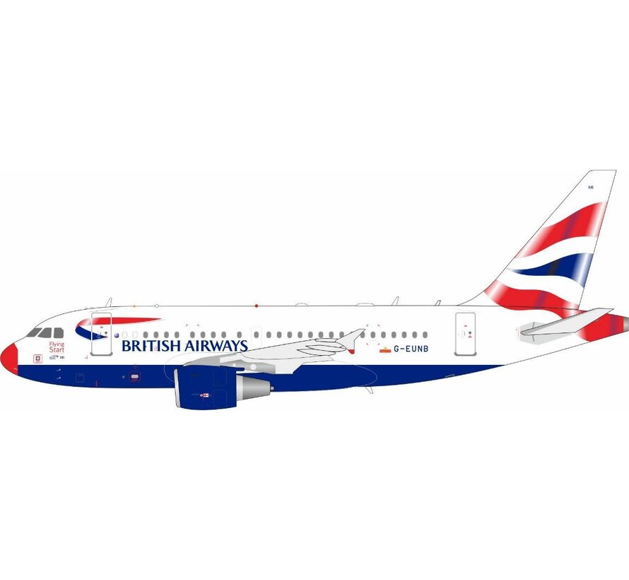 ACJ318 ACJ (A318CJ) British Airways Union Jack livery Red Nose G-EUNB 1:200 +New Arrival+