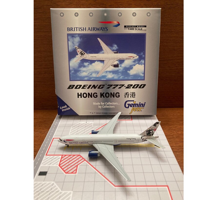 B777-200 British Airways G-VIIT 'Hong Kong' World tail 1:400**Collection sale