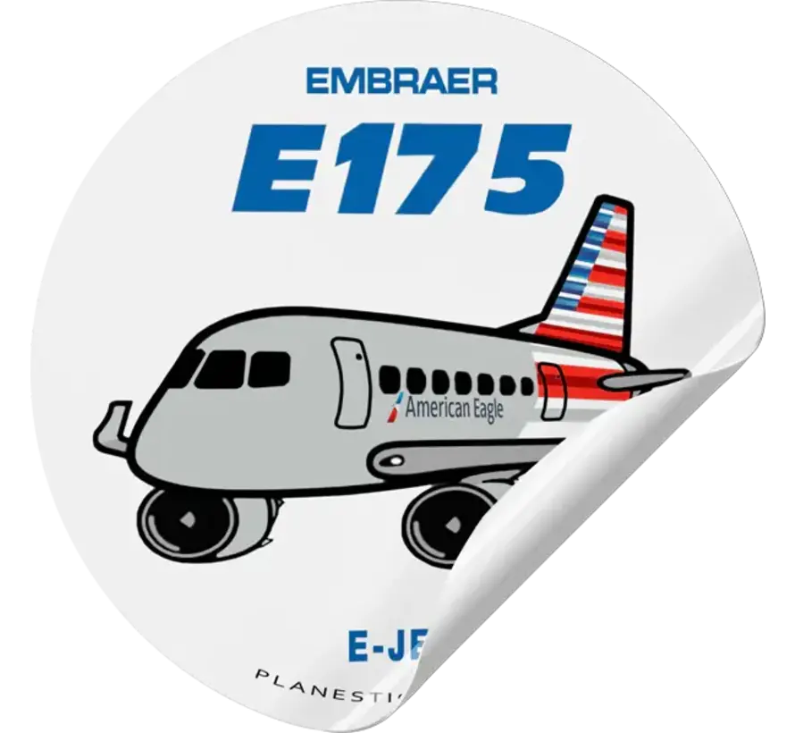 Sticker American Airlines Embraer E175 Round