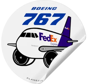 Plane Sticker Sticker Fedex B767F Round
