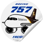 Plane Sticker Sticker UPS B757F Round