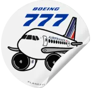 Plane Sticker Sticker B777 Air France Round
