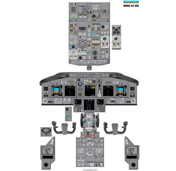 Aviation Training Graphics Cockpit Training Poster B737-800 Plain Paper