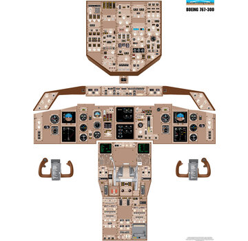 Aviation Training Graphics Cockpit Training Poster B767-300 24" x 31" - Laminated