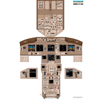 Aviation Training Graphics Cockpit Training Poster B777-300 24" x 35" Laminated