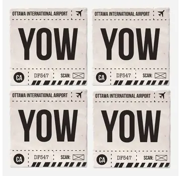 Ottawa International Airport YOW Coasters (Set of 4)