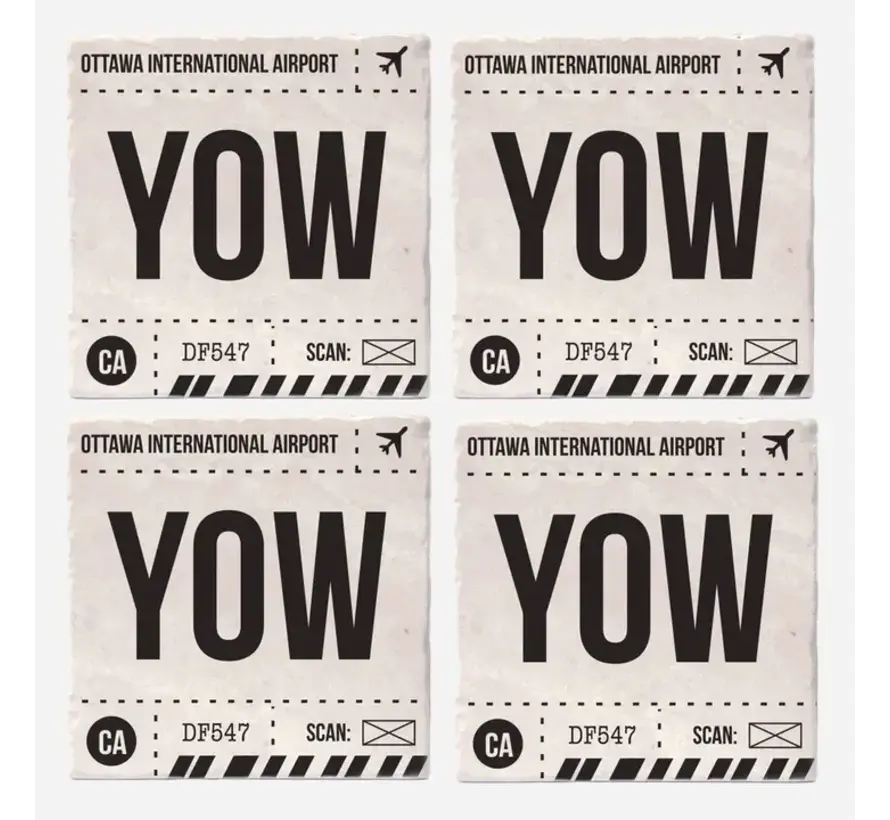 Ottawa International Airport YOW Coasters (Set of 4)