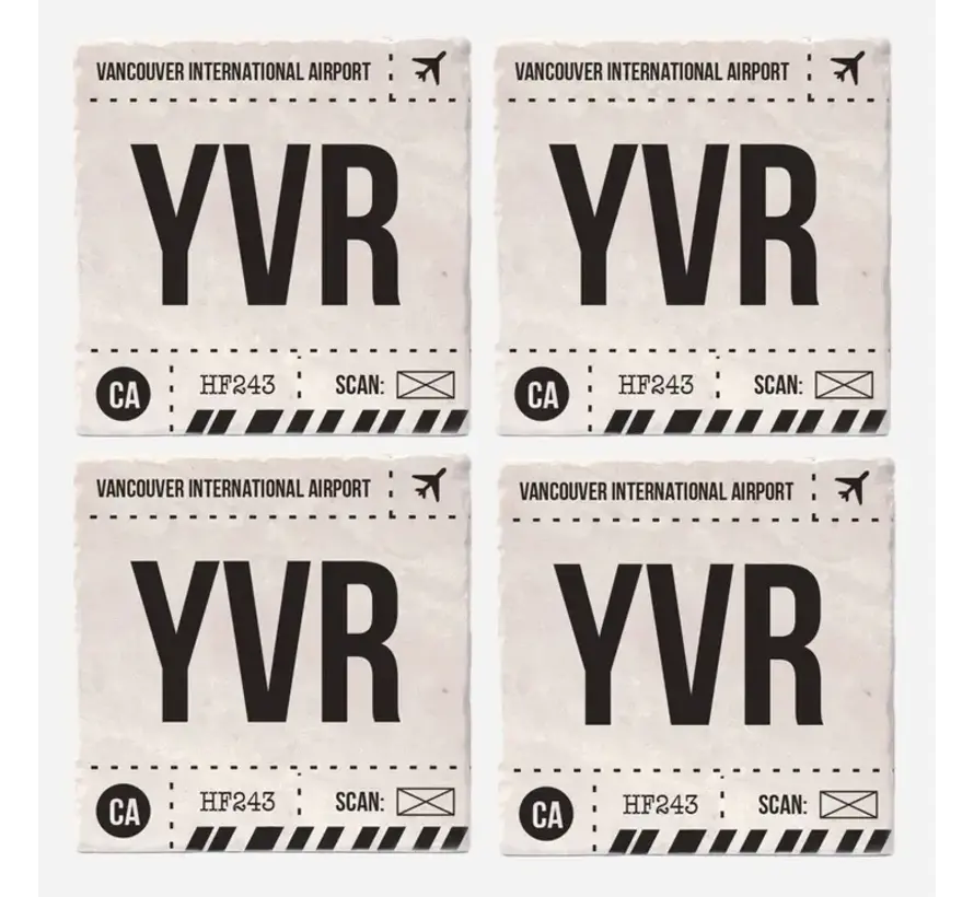 Vancouver International Airport YVR Coasters (Set of 4)
