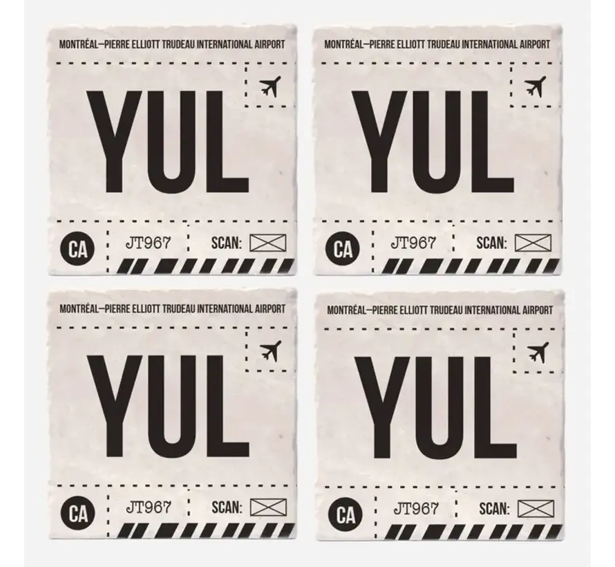 Montreal International Airport YUL Coasters (Set of 4)