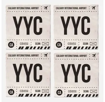 Calgary International Airport YYC Coasters (Set of 4)