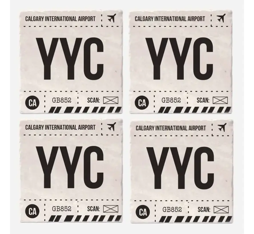 Calgary International Airport YYC Coasters (Set of 4)