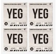 Edmonton International Airport YEG Coasters (Set of 4)