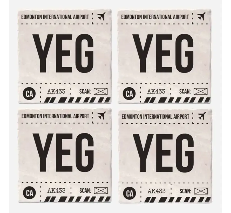 Edmonton International Airport YEG Coasters (Set of 4)