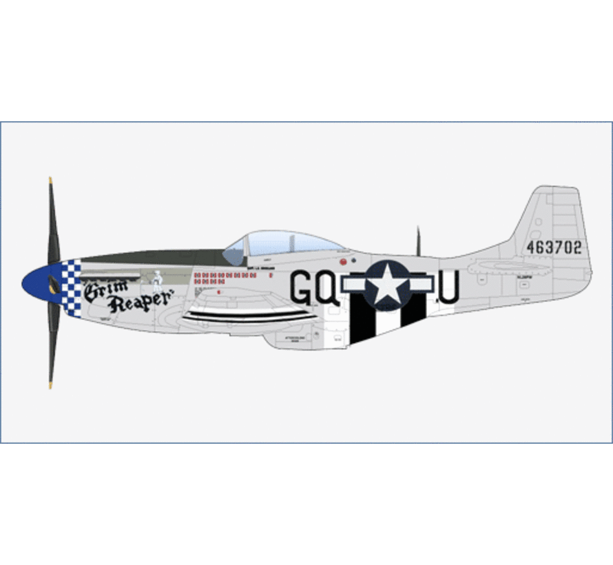 P-51D Mustang 355th FS 9th USAAF Grim Reaper GQ-U D-Day 463702 silver 1945 1:48 +New Arrival+