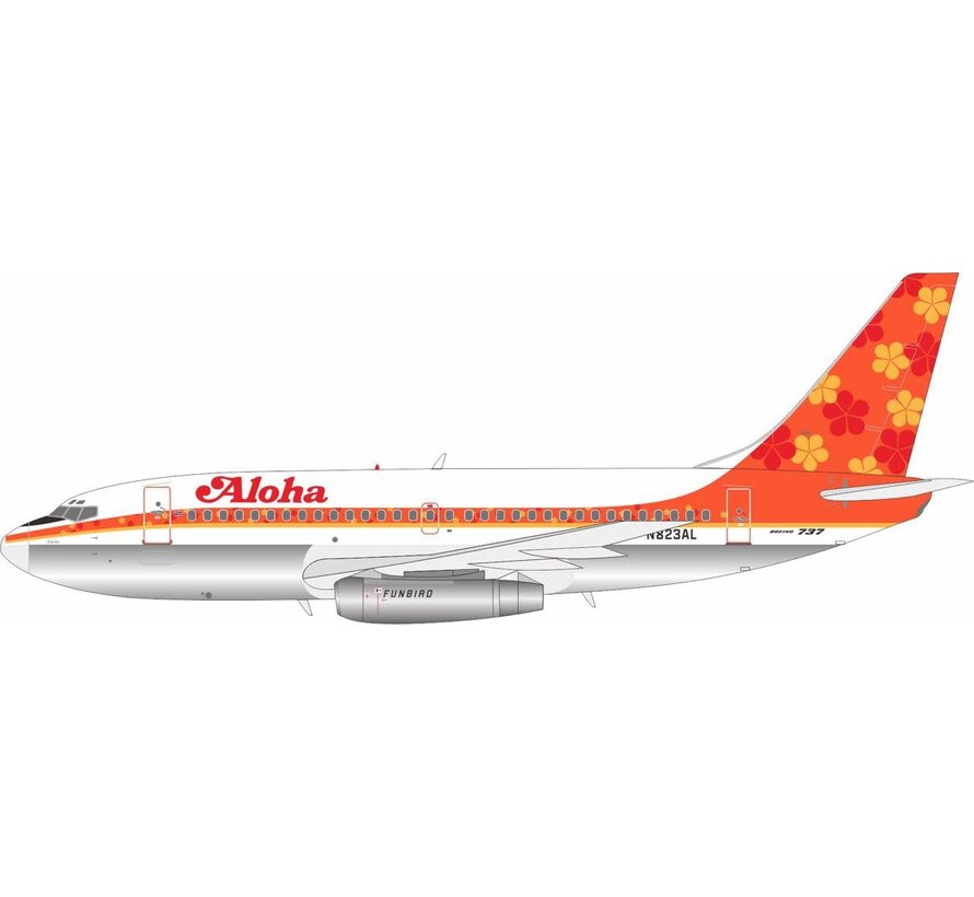 B737-200 Aloha Airlines flower tail livery N823AL 1:200 polished +New Arrival+
