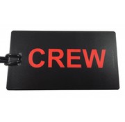 Crew Luggage Tag Red on Black With Contact Card