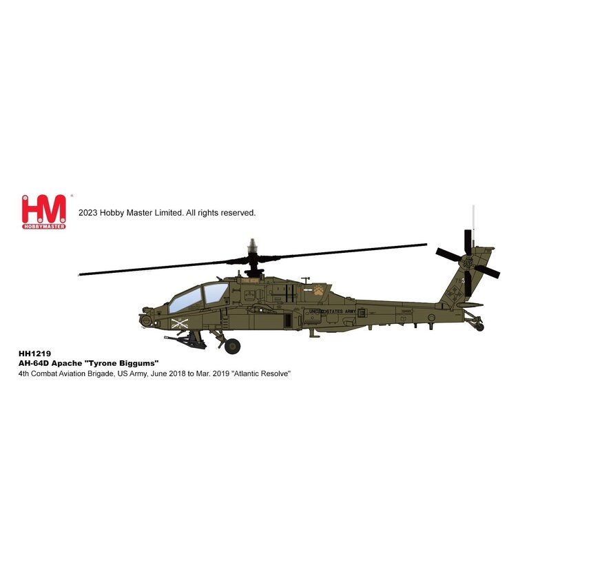 AH-64D Apache 4th Combat Aviation Brigade US Army Tyrone Biggums  Atlantic Resolve June 2018 to Mar. 2019 1:72