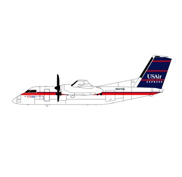 3D Design Deck dash-8-100 USAir Express red cheatline blue tail N937HA 1:400