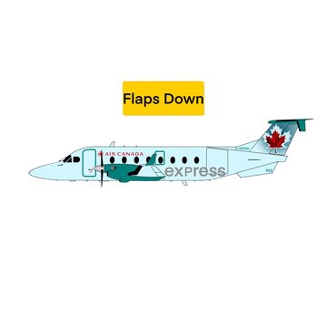 3D Design Deck Beech B1900D Air Canada express 2004 ice blue livery C-GHGA 953 1:200 flaps down  +pre-order+