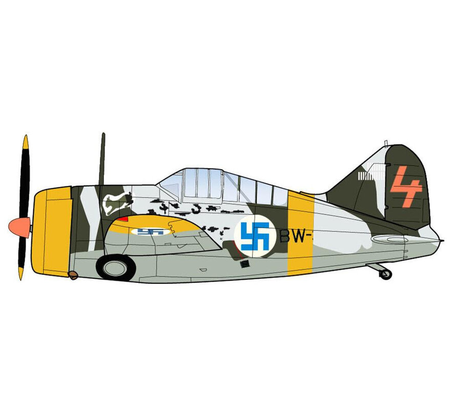 Brewster 239 Buffalo 3:LeLv 24 BW364 Finnish Air Force WO Ilmari Juutilainen March 1942 1:48 +New Arrival+