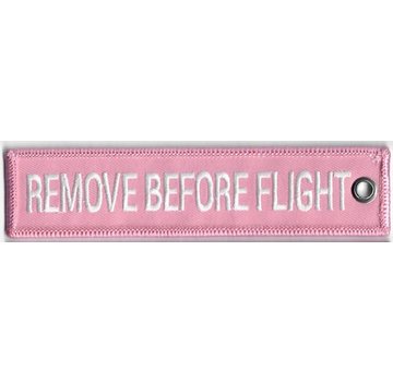avworld.ca Keychain RBF Remove Before Flight  Pink