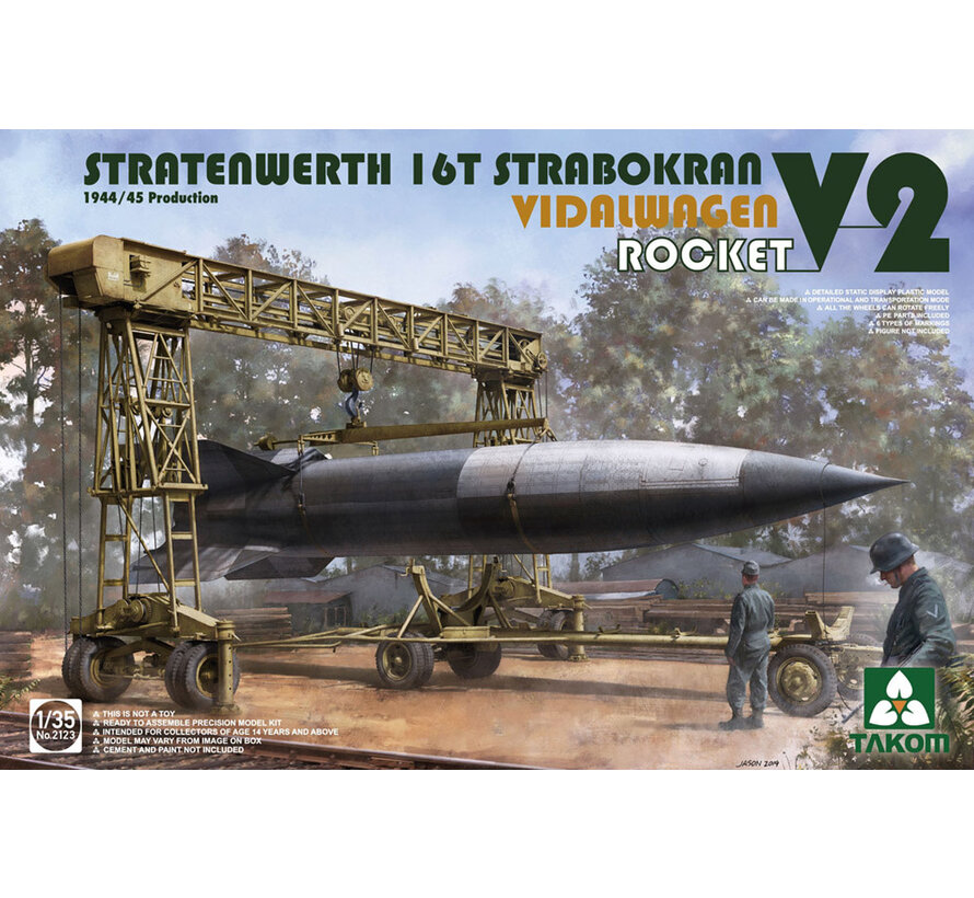 TAKOM Stratenwerth 16t Strabokran 1944/45 Production with V-2 Rocket & Vidalwagen 1:35