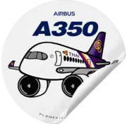 Plane Sticker Sticker Thai A350 Round
