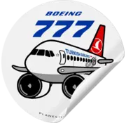 Plane Sticker Sticker Turkish B777 Round