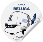 Plane Sticker Sticker Beluga Round